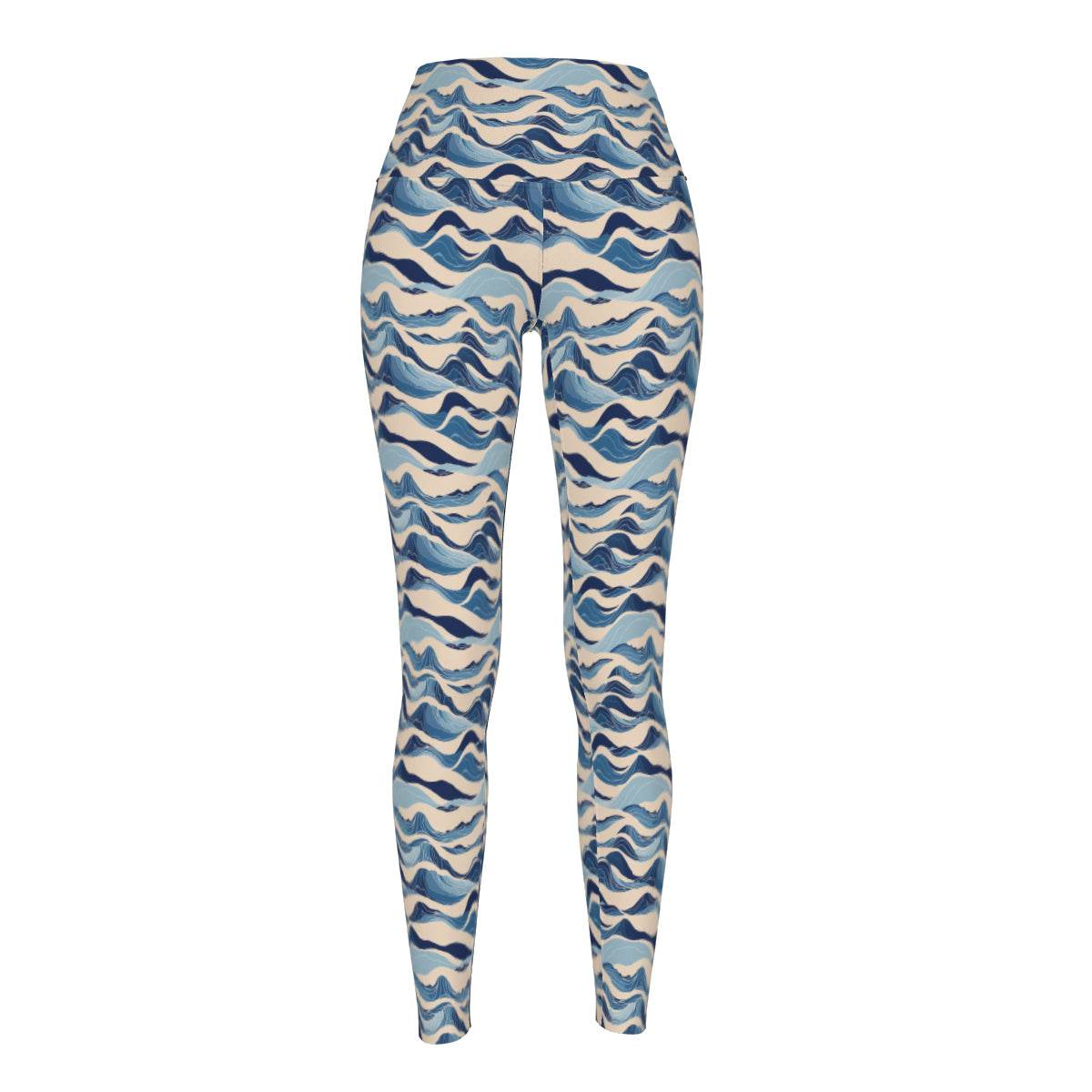 Blue Waves Women's Polyester Yoga pants Leggings - DeRose Seasonal