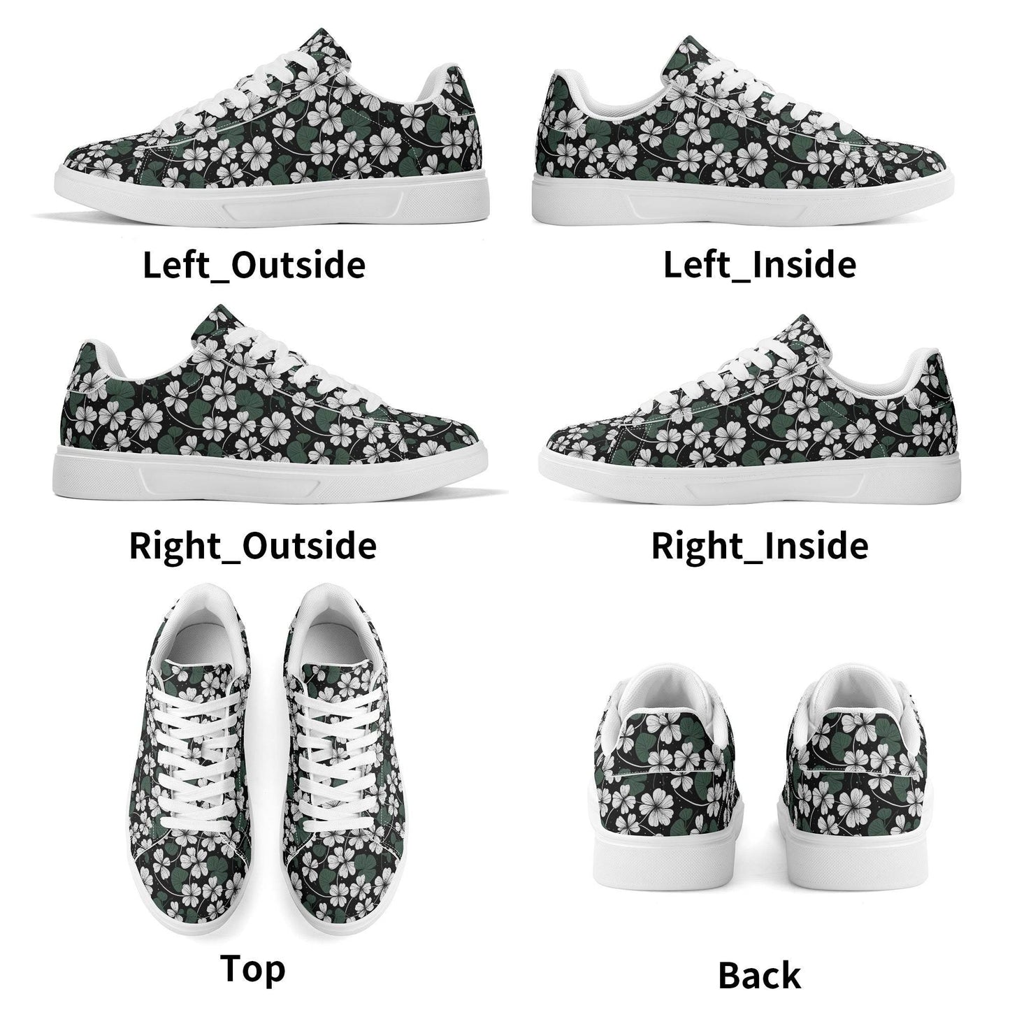 White Clover Adult Lightweight Brand Low Top Leather Shoes - DeRose Seasonal