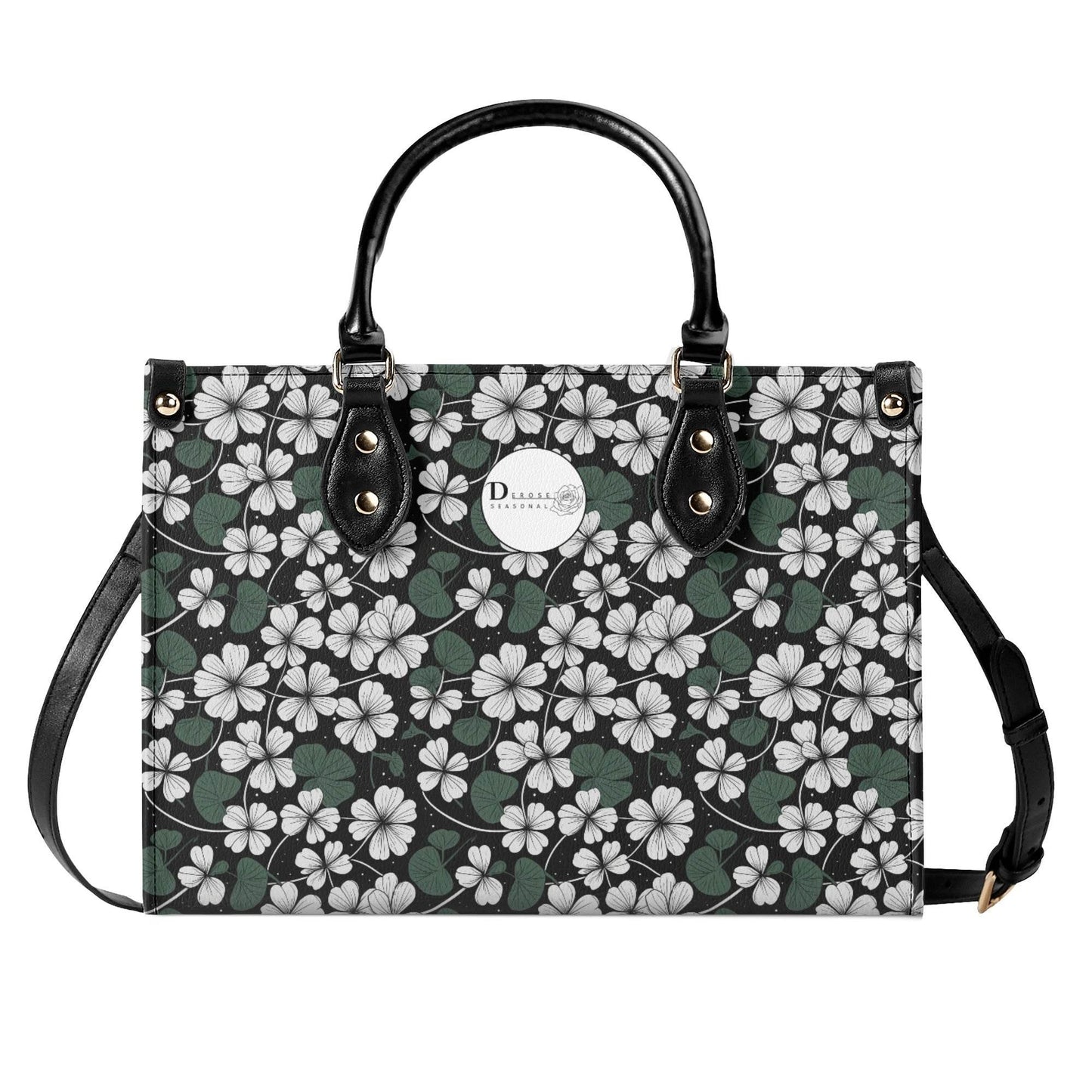 White Clover Luxury Women Leather Handbag (3 sizes) - DeRose Seasonal