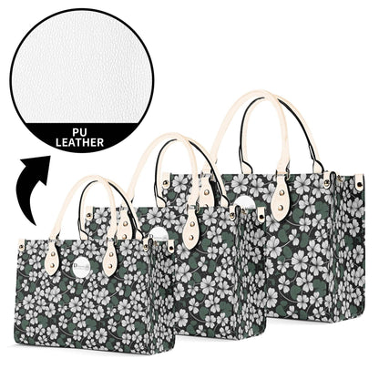 White Clover Luxury Women Leather Handbag (3 sizes) - DeRose Seasonal