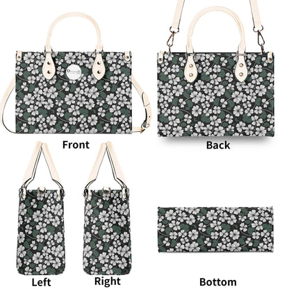 White Clover Luxury Women Leather Handbag (3 sizes) - DeRose Seasonal