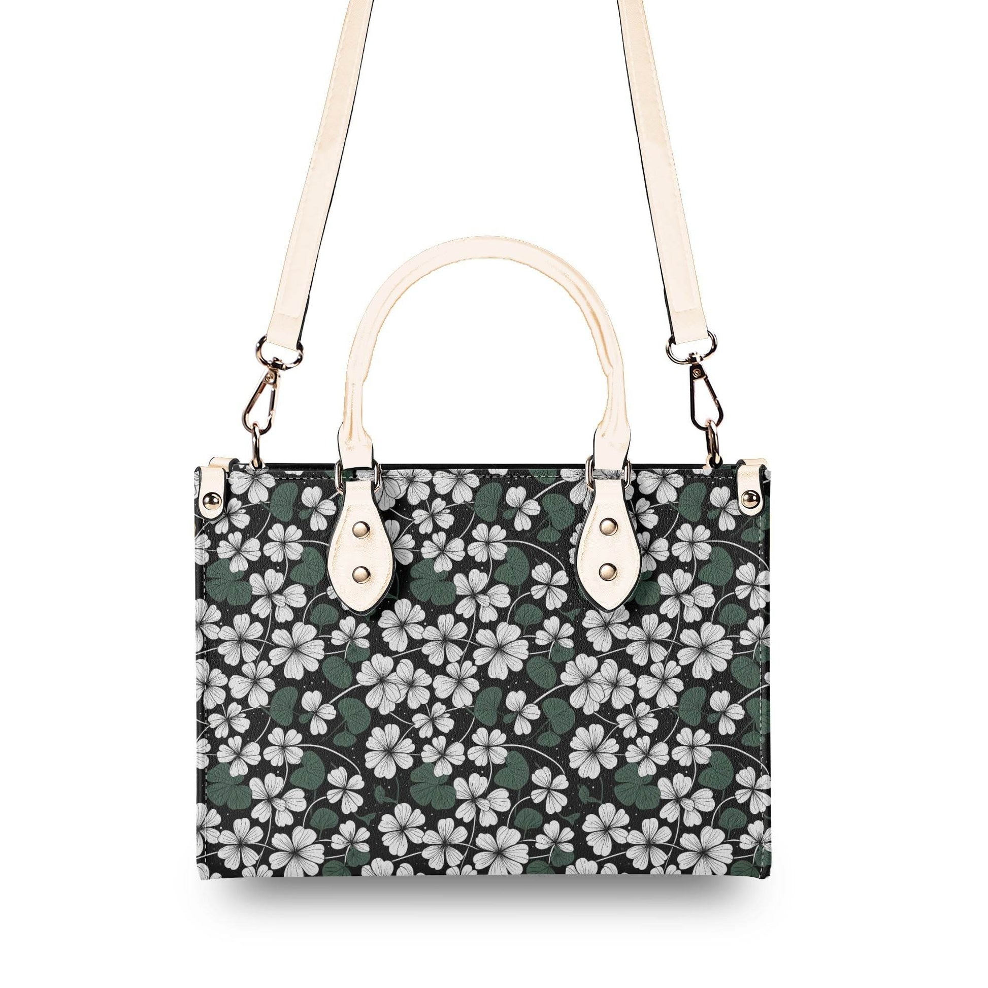White Clover Luxury Women Leather Handbag (3 sizes) - DeRose Seasonal