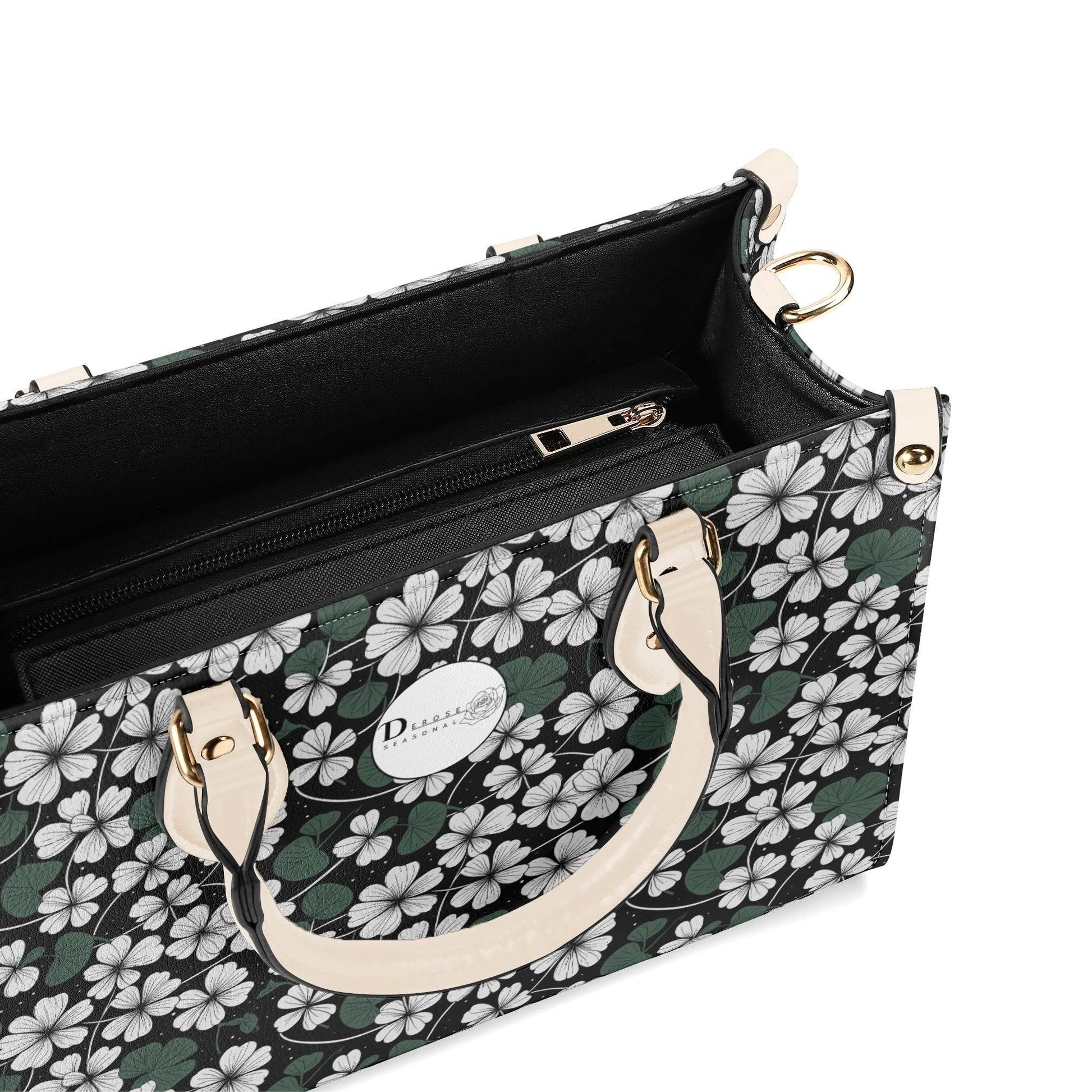 White Clover Luxury Women Leather Handbag (3 sizes) - DeRose Seasonal