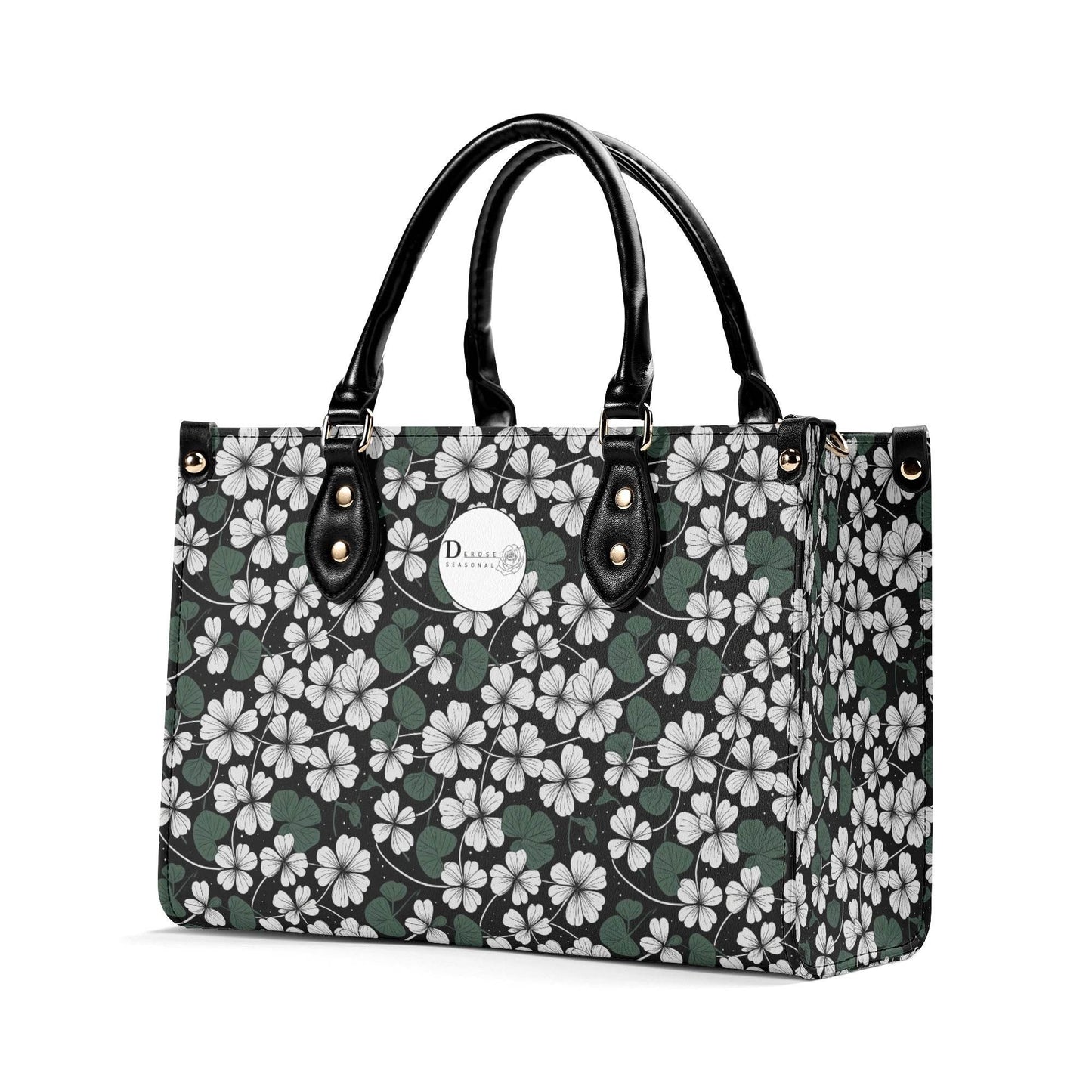 White Clover Luxury Women Leather Handbag (3 sizes) - DeRose Seasonal