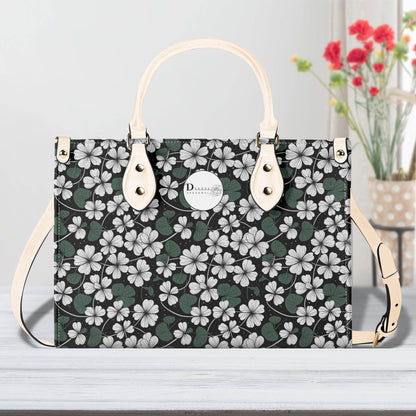 White Clover Luxury Women Leather Handbag (3 sizes) - DeRose Seasonal