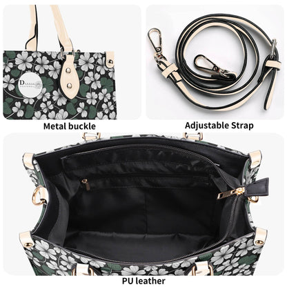 White Clover Luxury Women Leather Handbag (3 sizes) - DeRose Seasonal