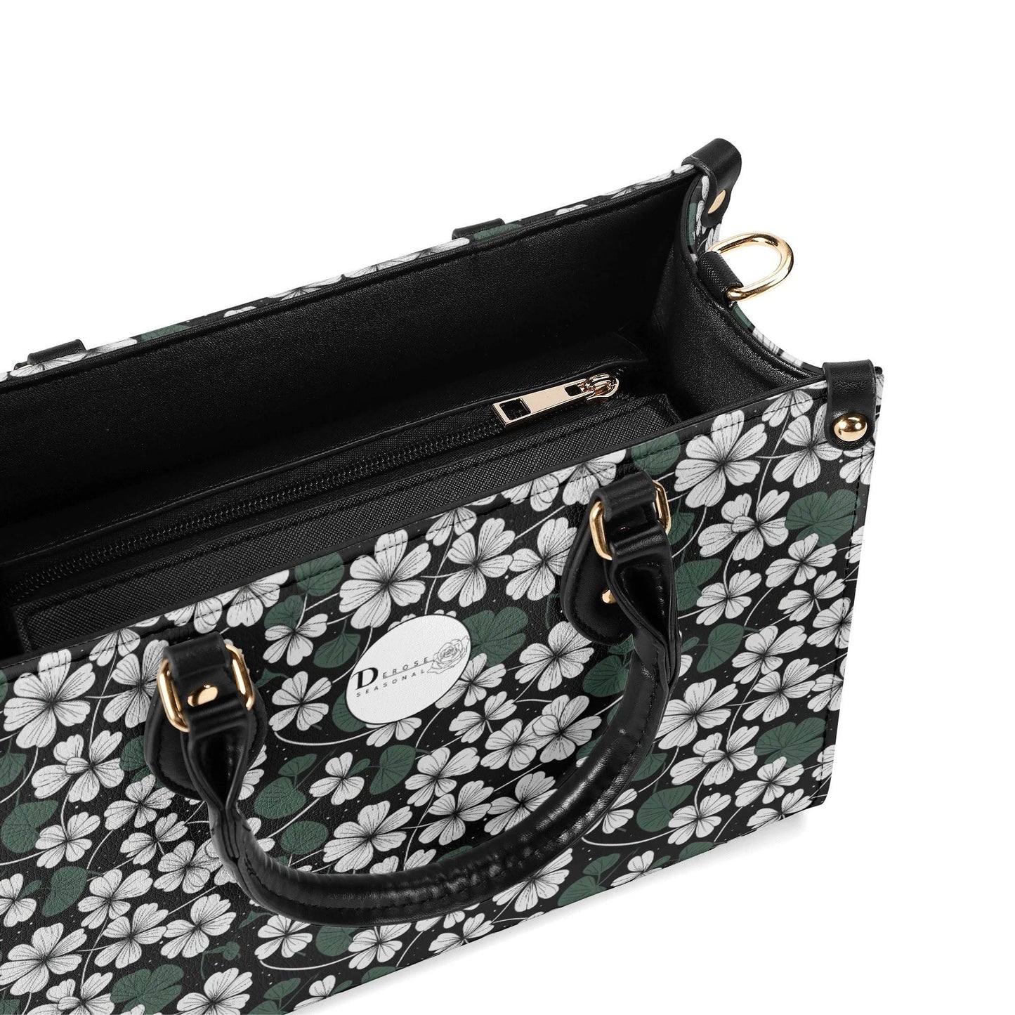 White Clover Luxury Women Leather Handbag (3 sizes) - DeRose Seasonal