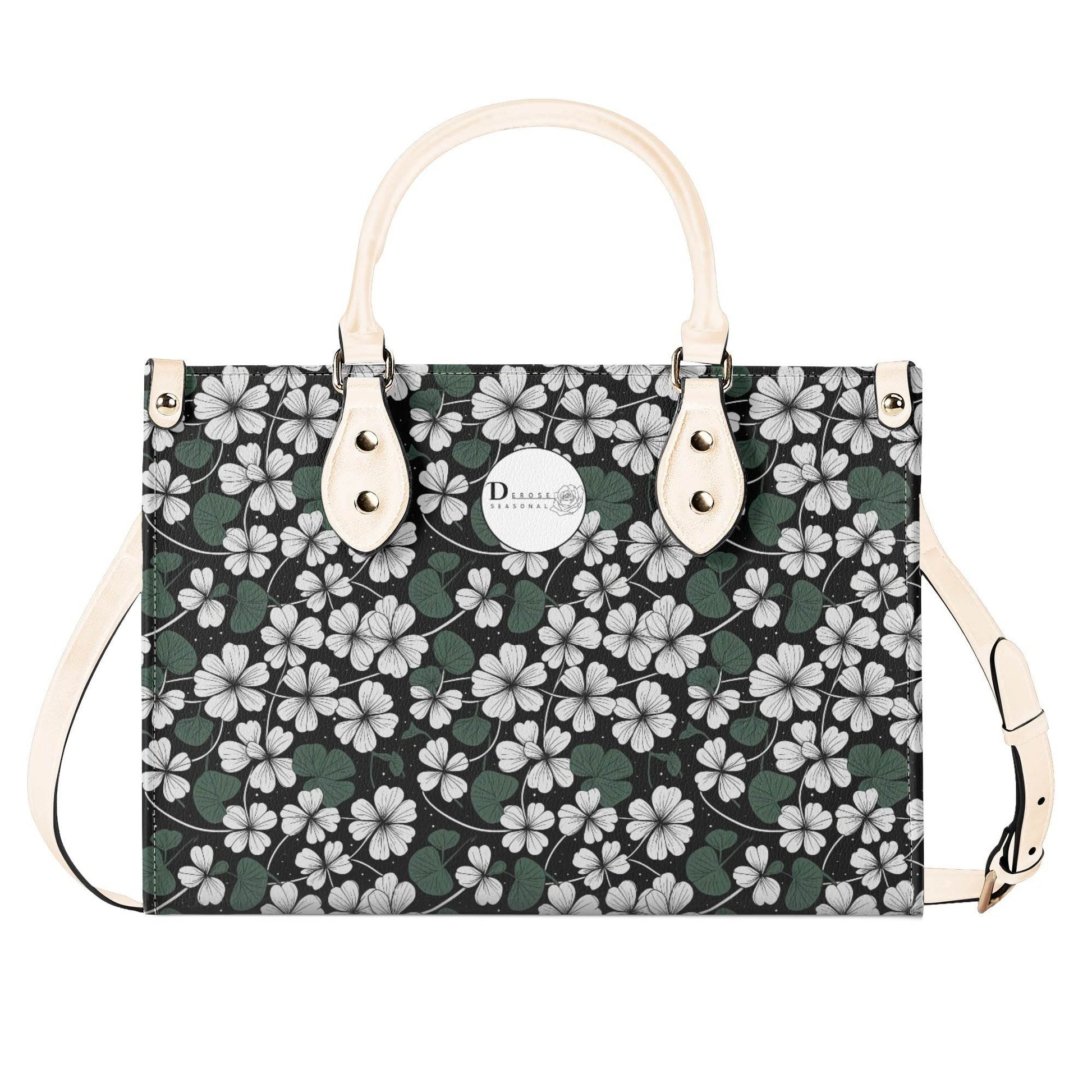 White Clover Luxury Women Leather Handbag (3 sizes) - DeRose Seasonal
