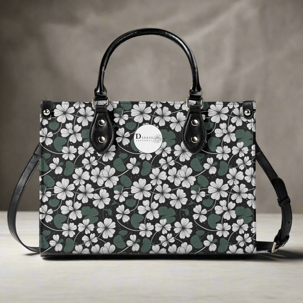 White Clover Luxury Women Leather Handbag (3 sizes) - DeRose Seasonal