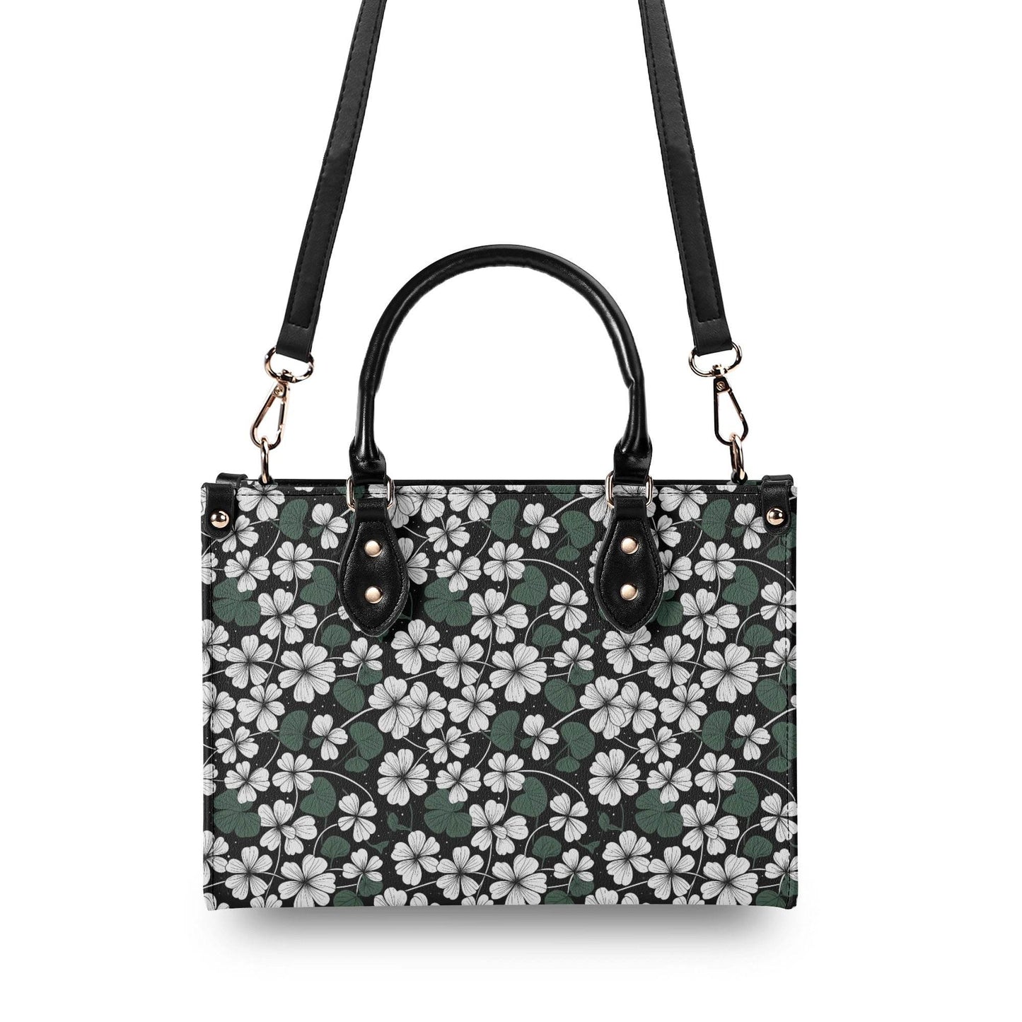 White Clover Luxury Women Leather Handbag (3 sizes) - DeRose Seasonal
