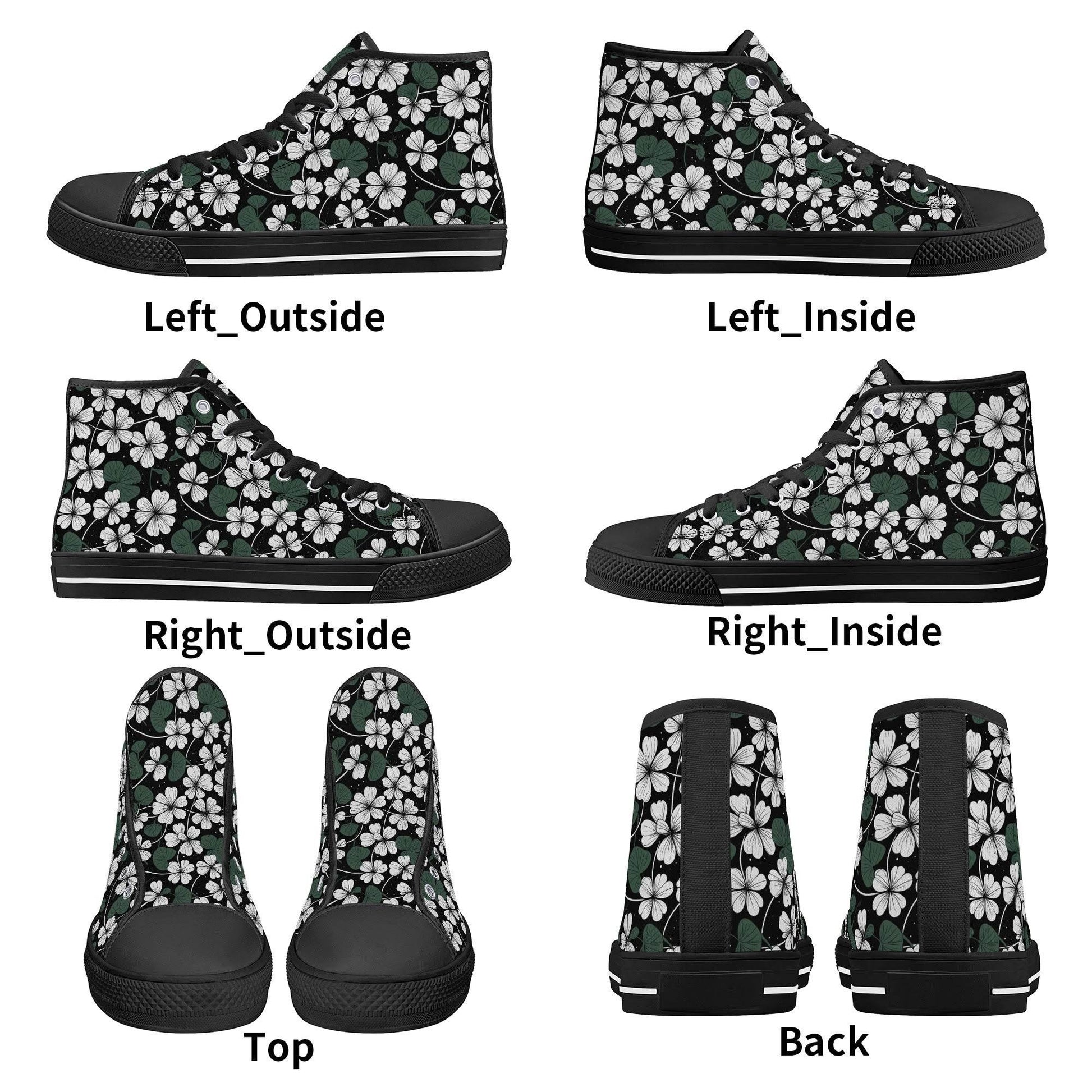 White Clover Men's High Top Canvas Shoes - DeRose Seasonal