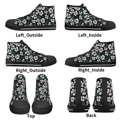 White Clover Men's High Top Canvas Shoes - DeRose Seasonal