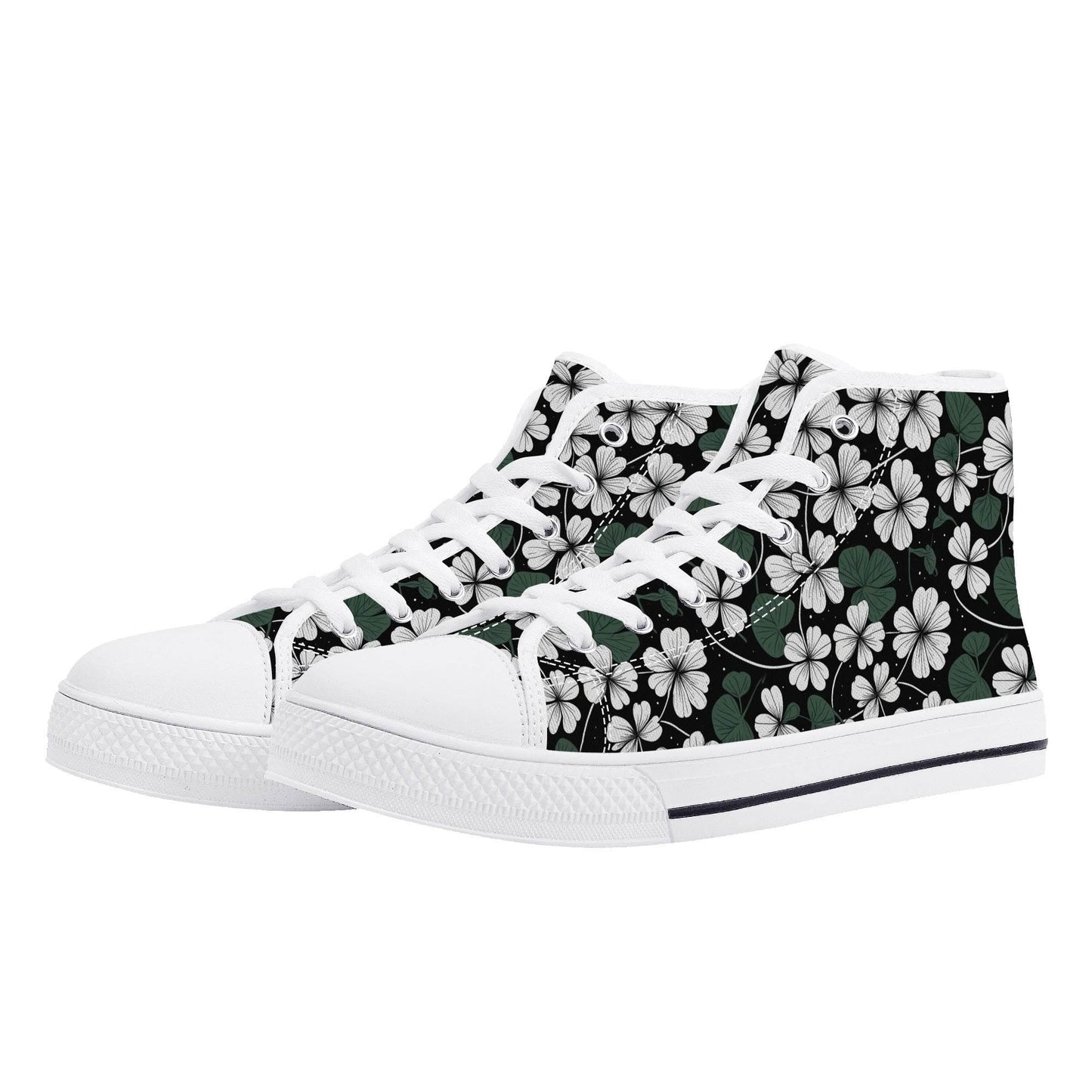 White Clover Men's High Top Canvas Shoes - DeRose Seasonal