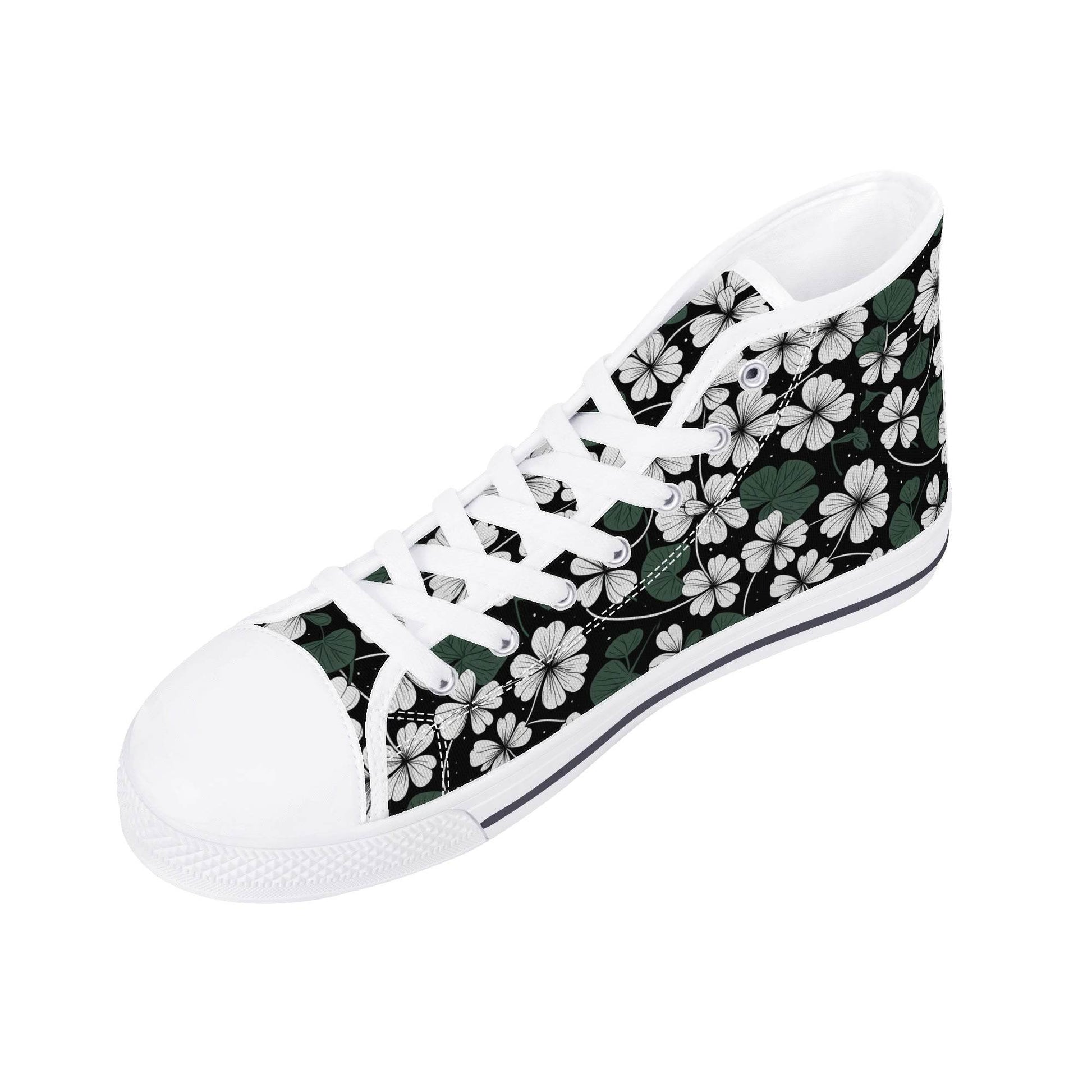 White Clover Men's High Top Canvas Shoes - DeRose Seasonal