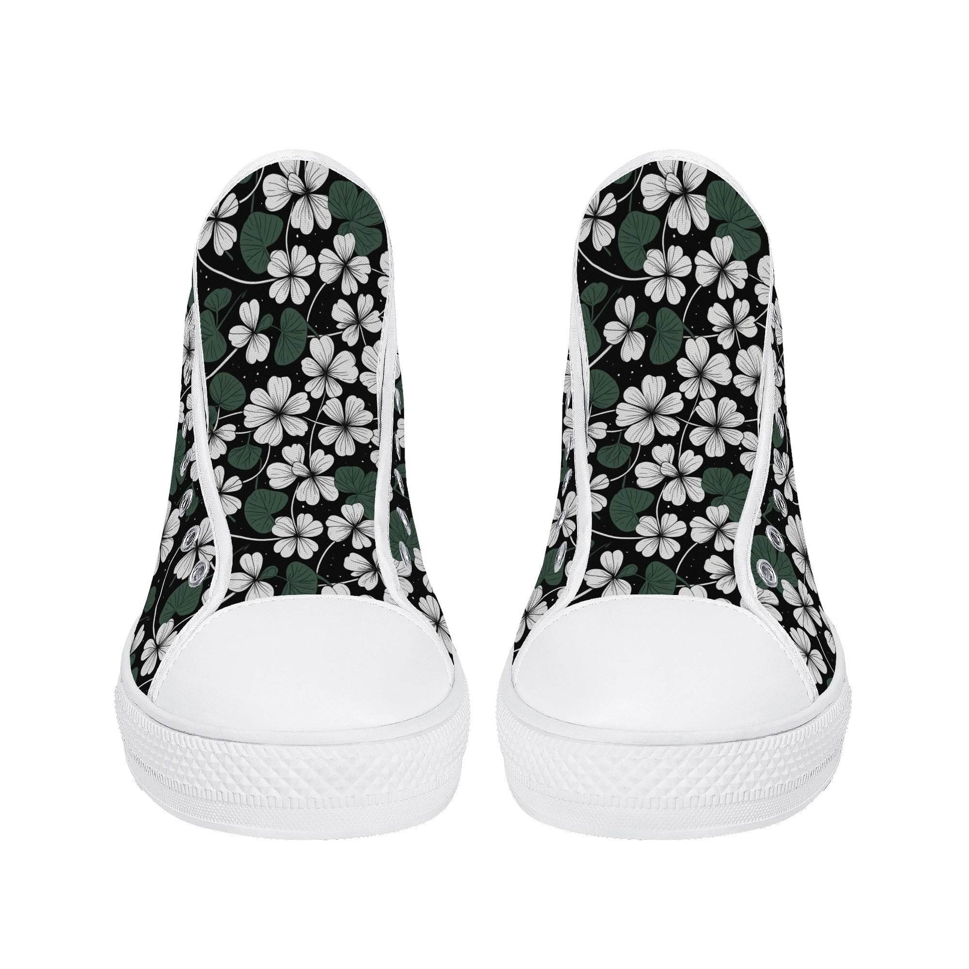 White Clover Men's High Top Canvas Shoes - DeRose Seasonal
