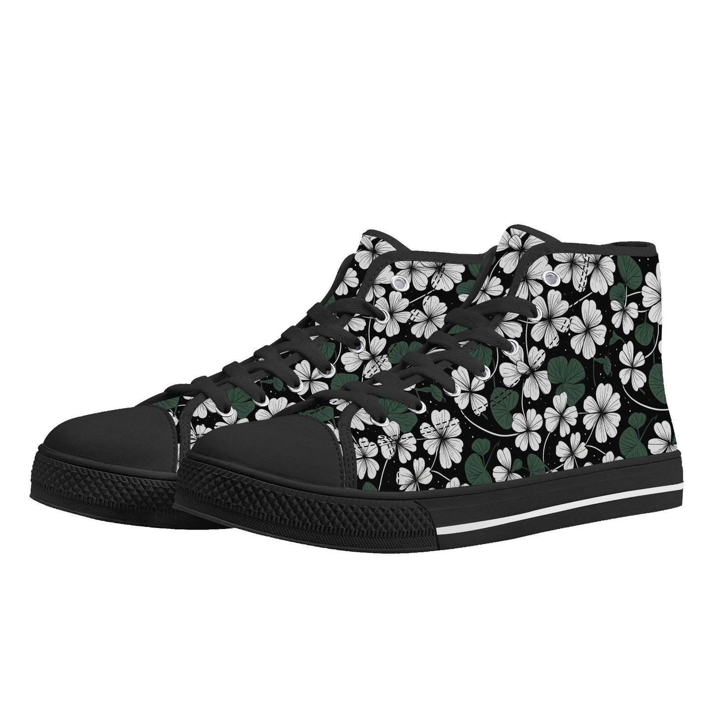White Clover Men's High Top Canvas Shoes - DeRose Seasonal