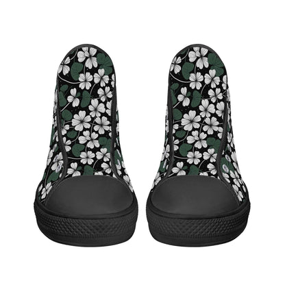 White Clover Men's High Top Canvas Shoes - DeRose Seasonal