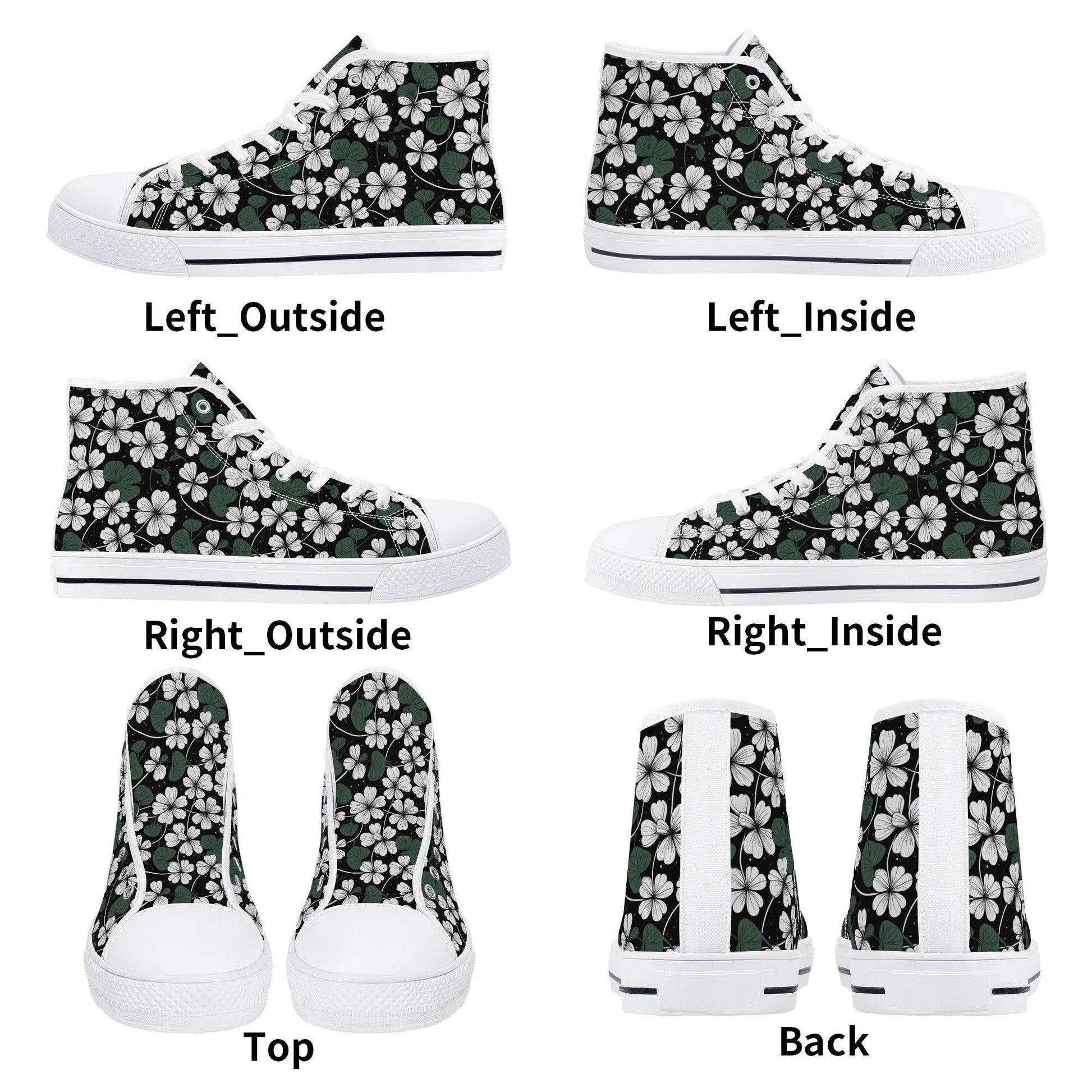 White Clover Men's High Top Canvas Shoes - DeRose Seasonal