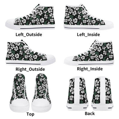 White Clover Men's High Top Canvas Shoes - DeRose Seasonal