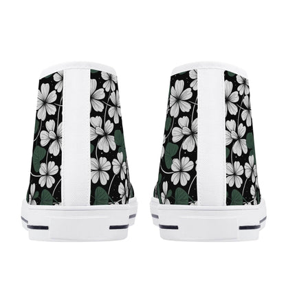 White Clover Men's High Top Canvas Shoes - DeRose Seasonal