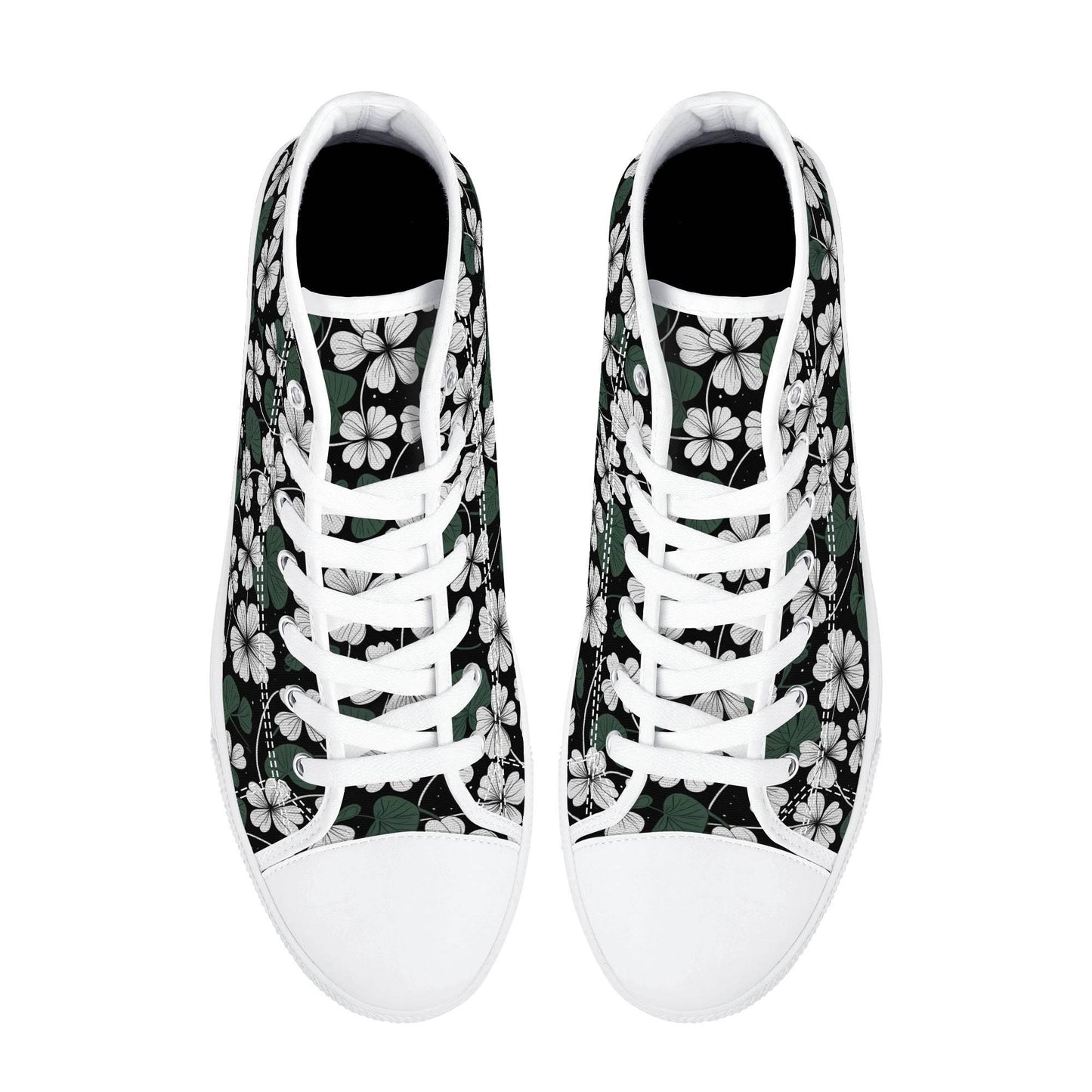 White Clover Men's High Top Canvas Shoes - DeRose Seasonal