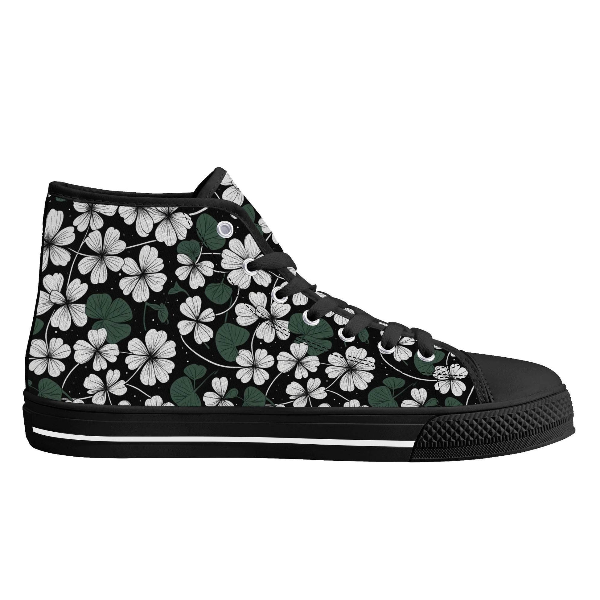 White Clover Men's High Top Canvas Shoes - DeRose Seasonal