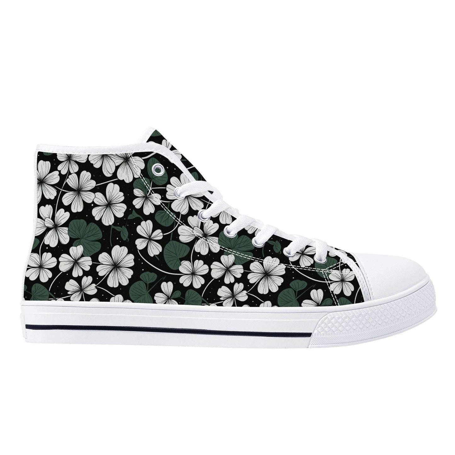 White Clover Men's High Top Canvas Shoes - DeRose Seasonal