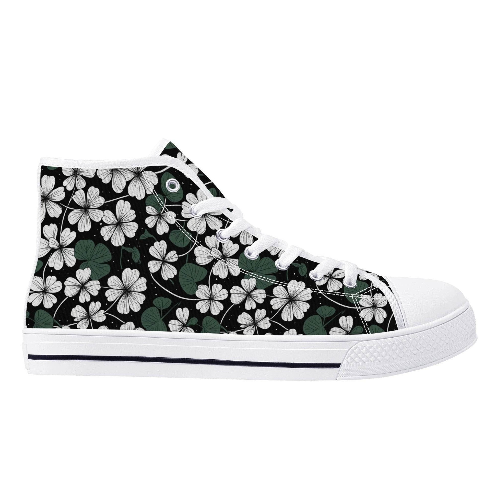 White Clover Men's High Top Canvas Shoes - DeRose Seasonal