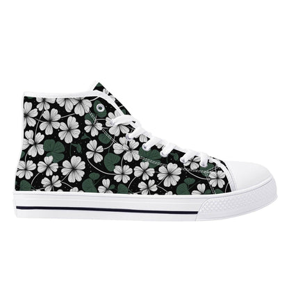 White Clover Men's High Top Canvas Shoes - DeRose Seasonal