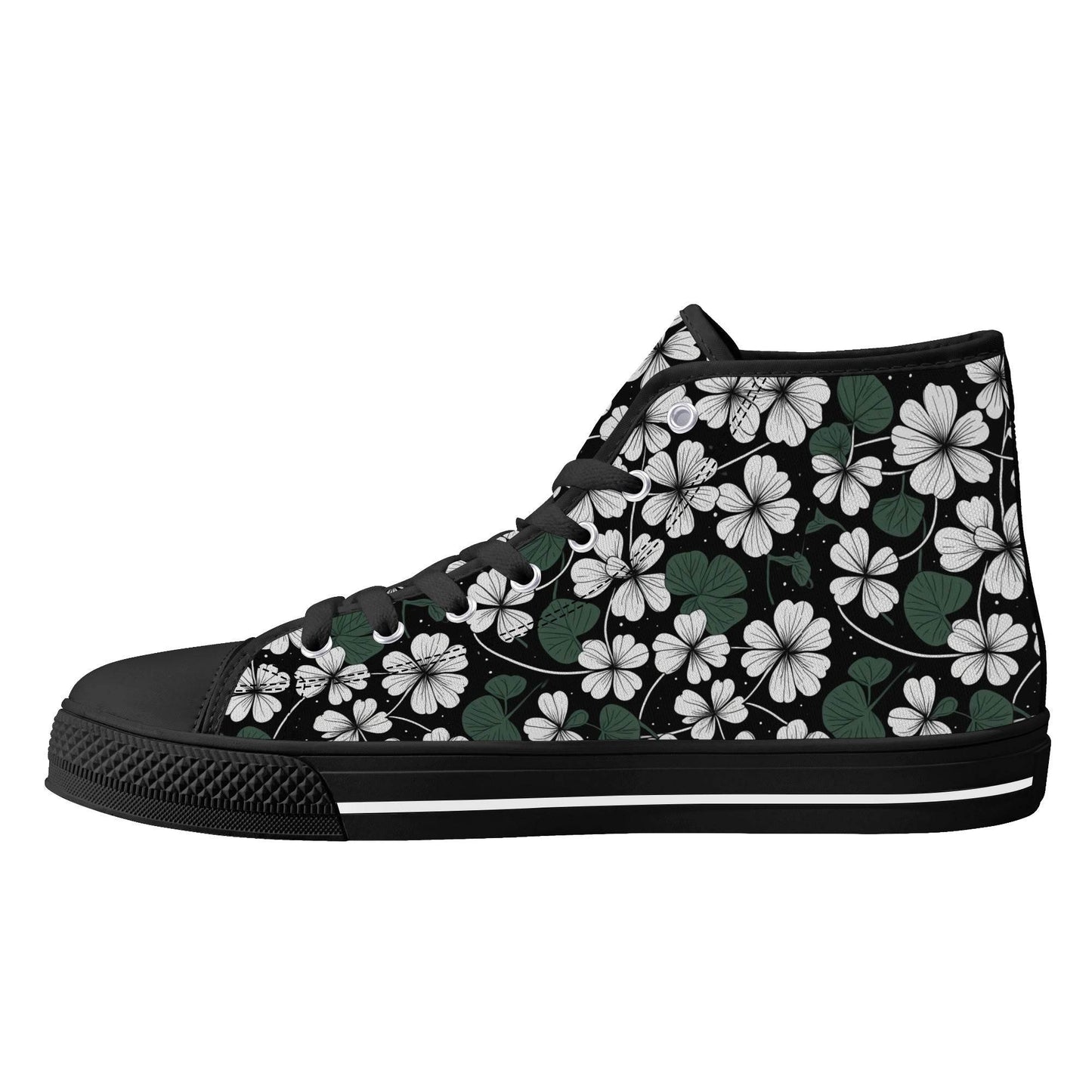 White Clover Men's High Top Canvas Shoes - DeRose Seasonal