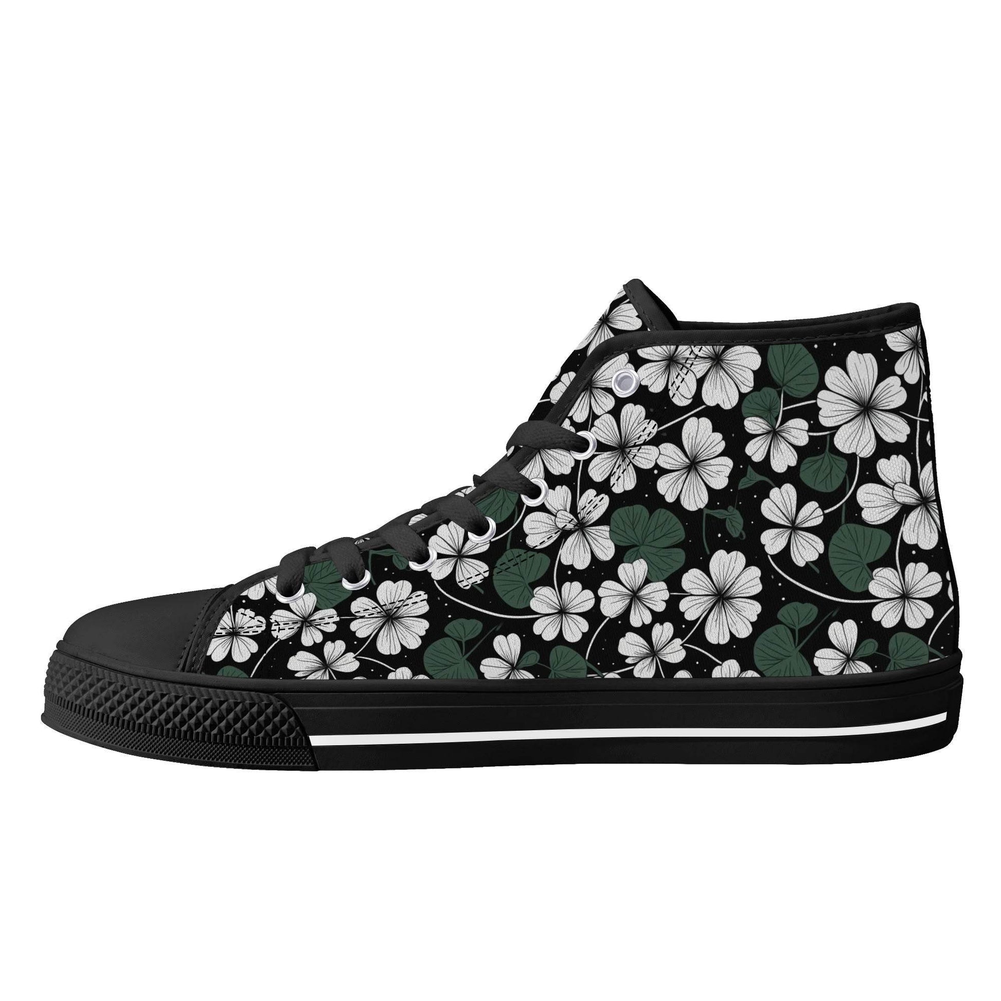 White Clover Men's High Top Canvas Shoes - DeRose Seasonal