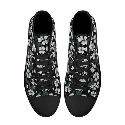 White Clover Men's High Top Canvas Shoes - DeRose Seasonal