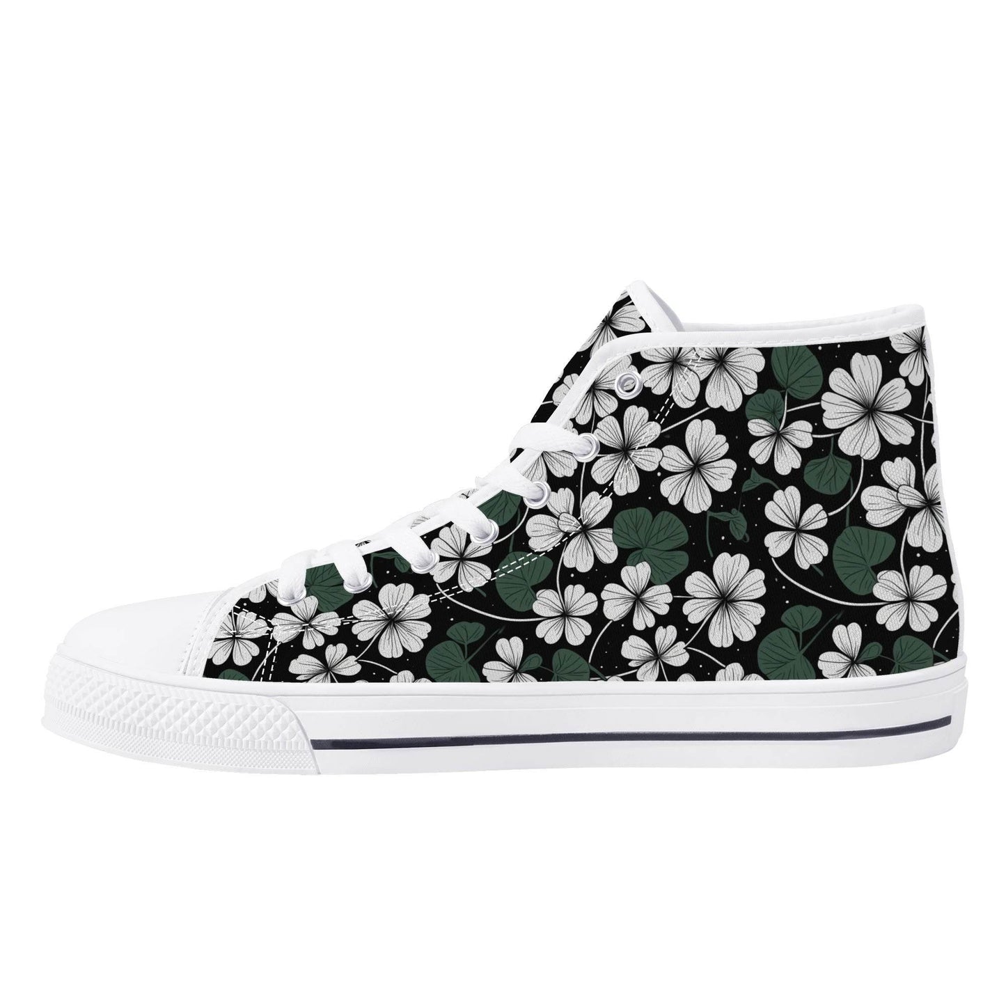 White Clover Men's High Top Canvas Shoes - DeRose Seasonal