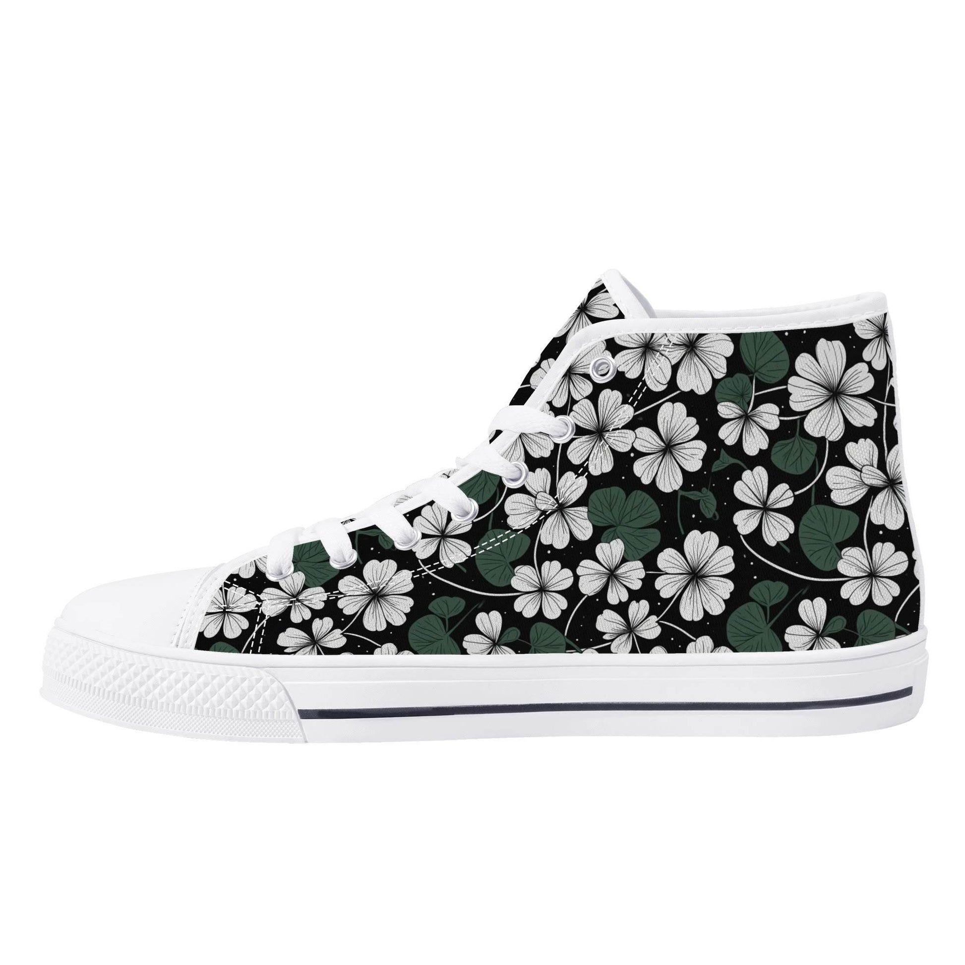 White Clover Men's High Top Canvas Shoes - DeRose Seasonal