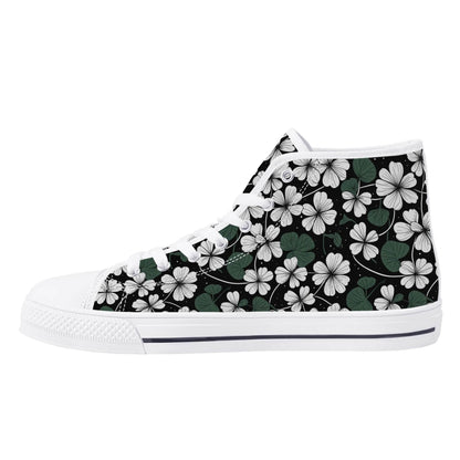 White Clover Men's High Top Canvas Shoes - DeRose Seasonal