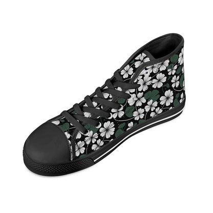 White Clover Men's High Top Canvas Shoes - DeRose Seasonal