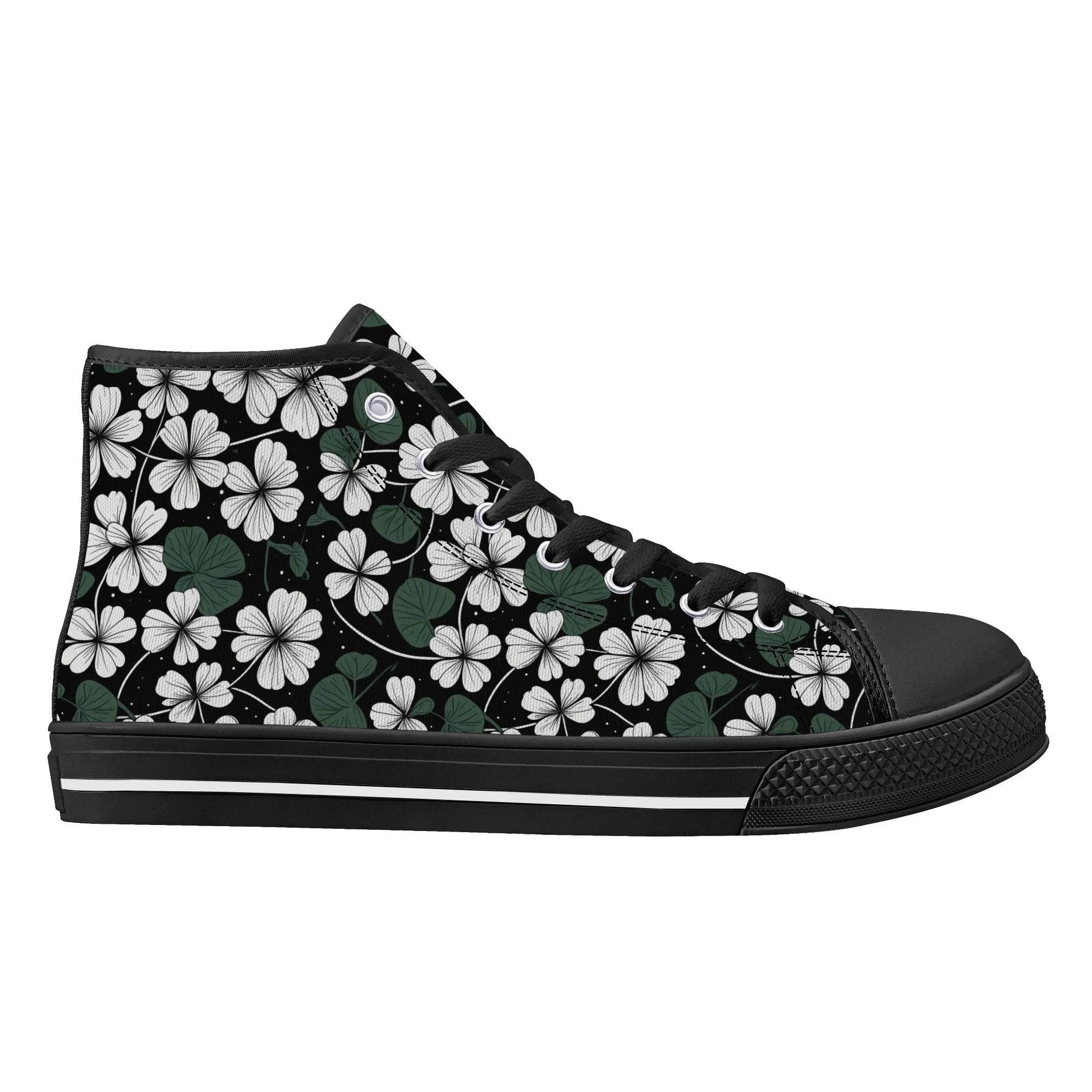 White Clover Men's High Top Canvas Shoes - DeRose Seasonal