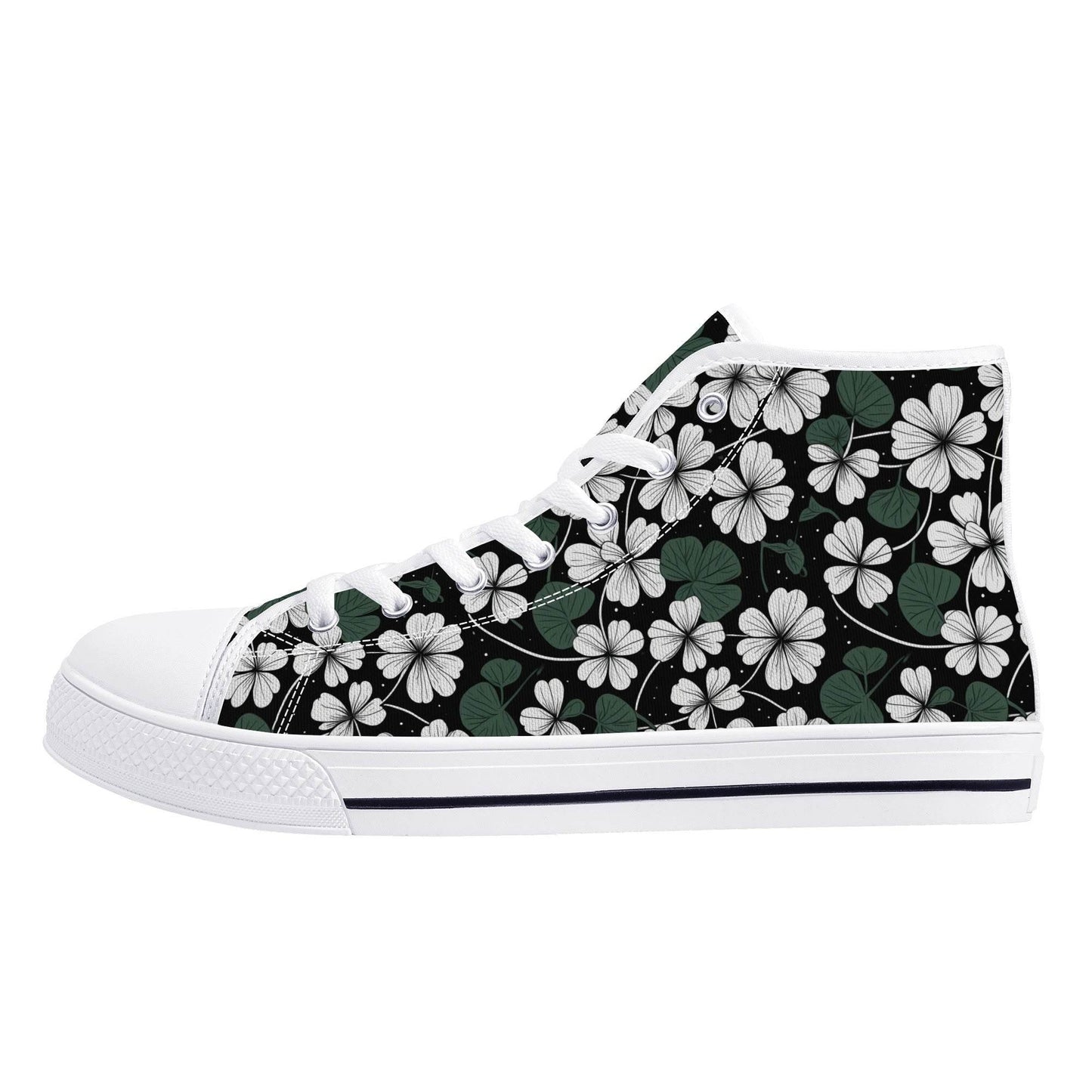 White Clover Men's High Top Canvas Shoes - DeRose Seasonal