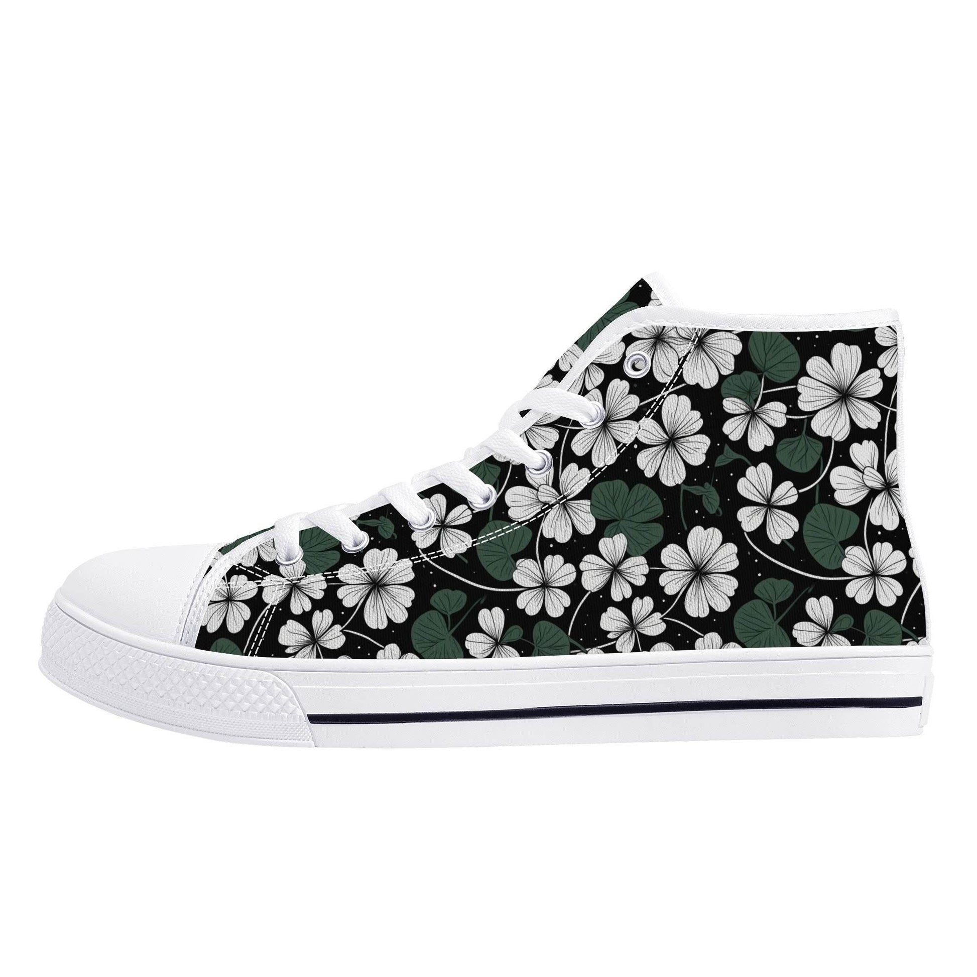 White Clover Men's High Top Canvas Shoes - DeRose Seasonal