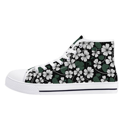 White Clover Men's High Top Canvas Shoes - DeRose Seasonal
