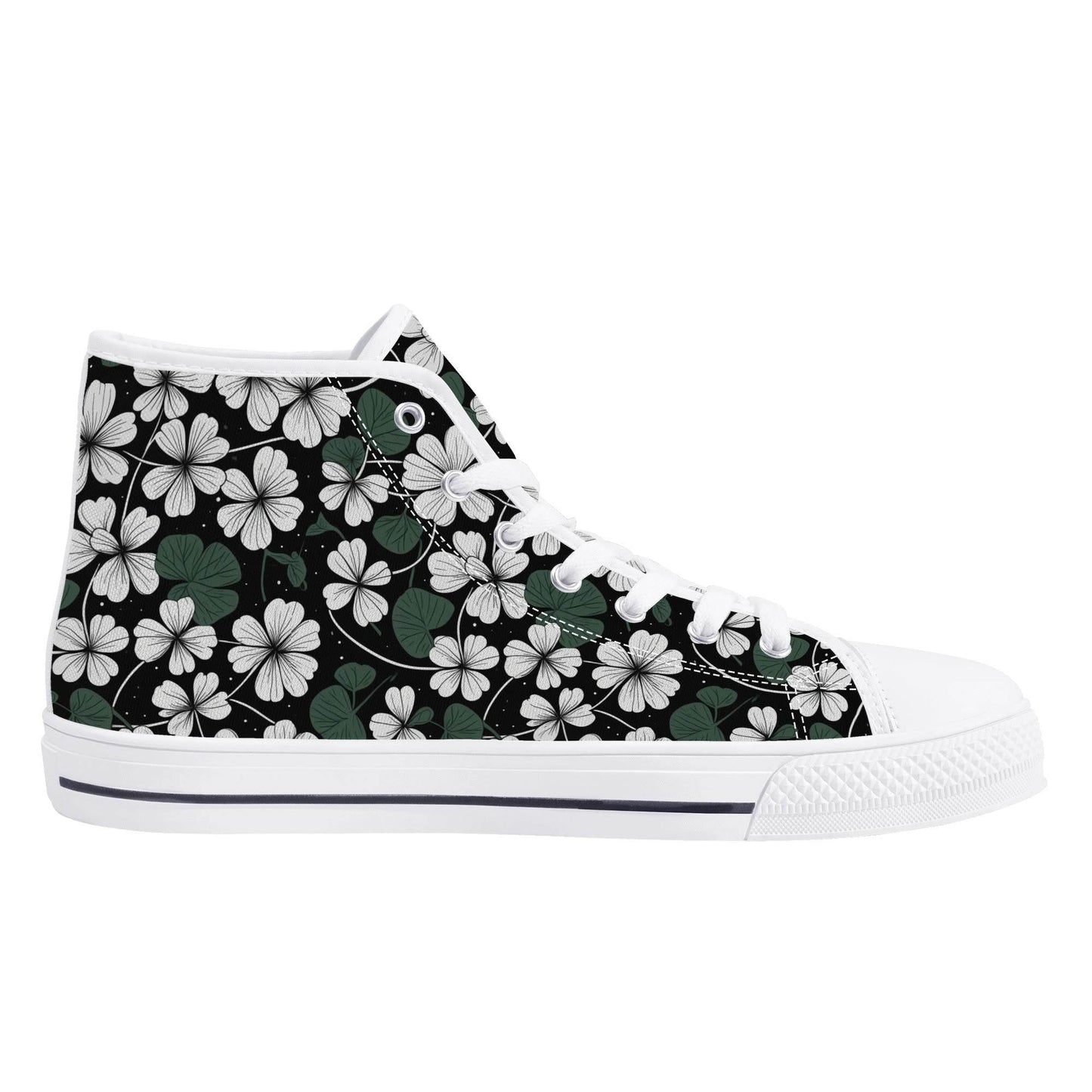 White Clover Men's High Top Canvas Shoes - DeRose Seasonal