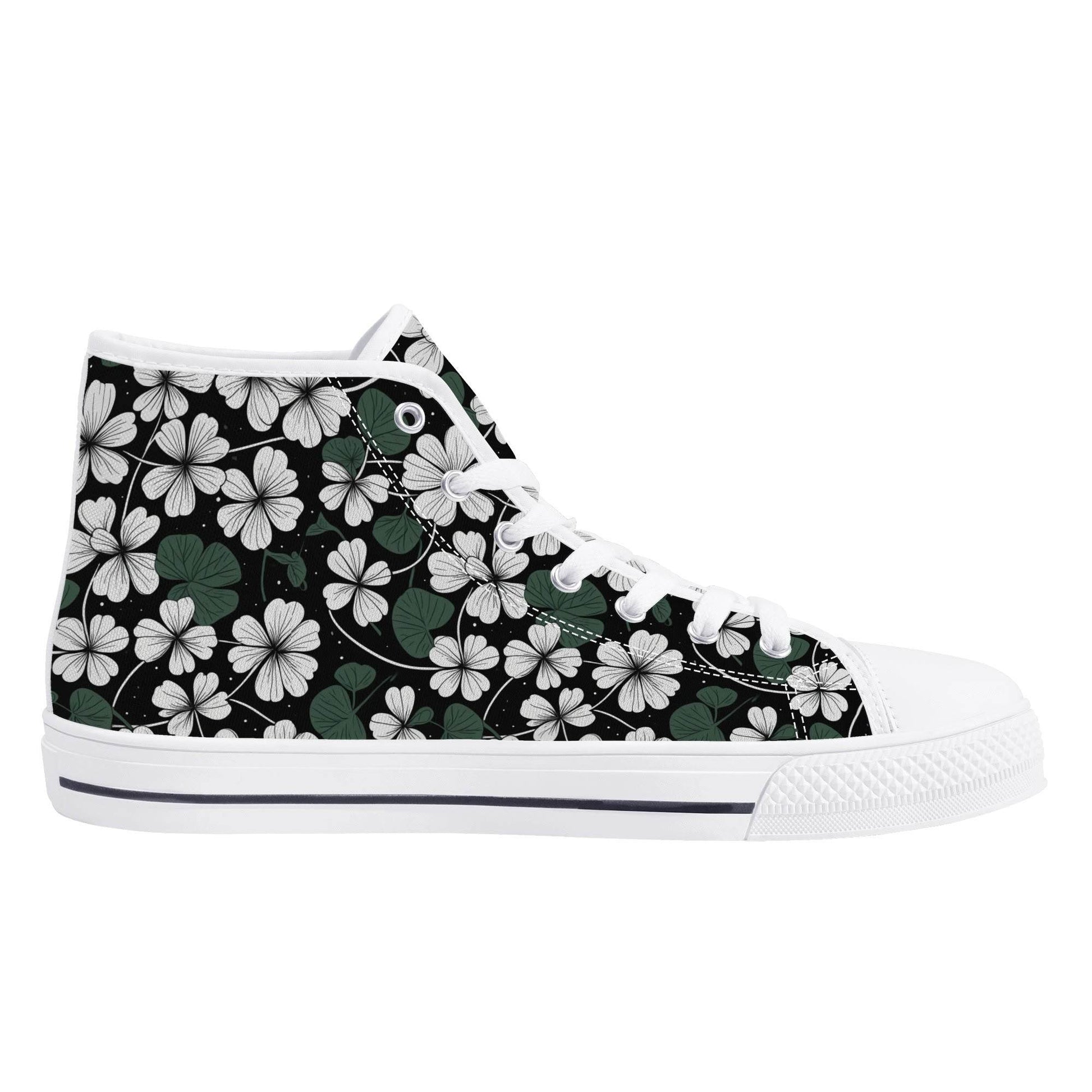 White Clover Men's High Top Canvas Shoes - DeRose Seasonal