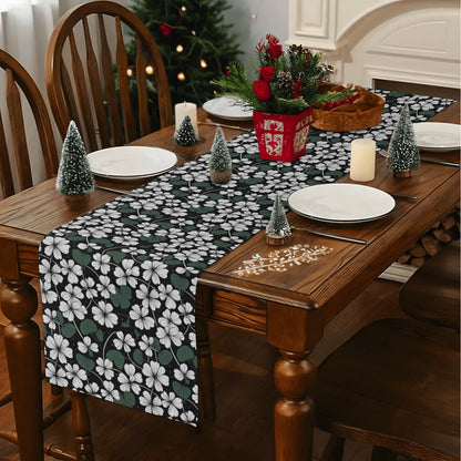 White Clover Polyester Table Runner - DeRose Seasonal