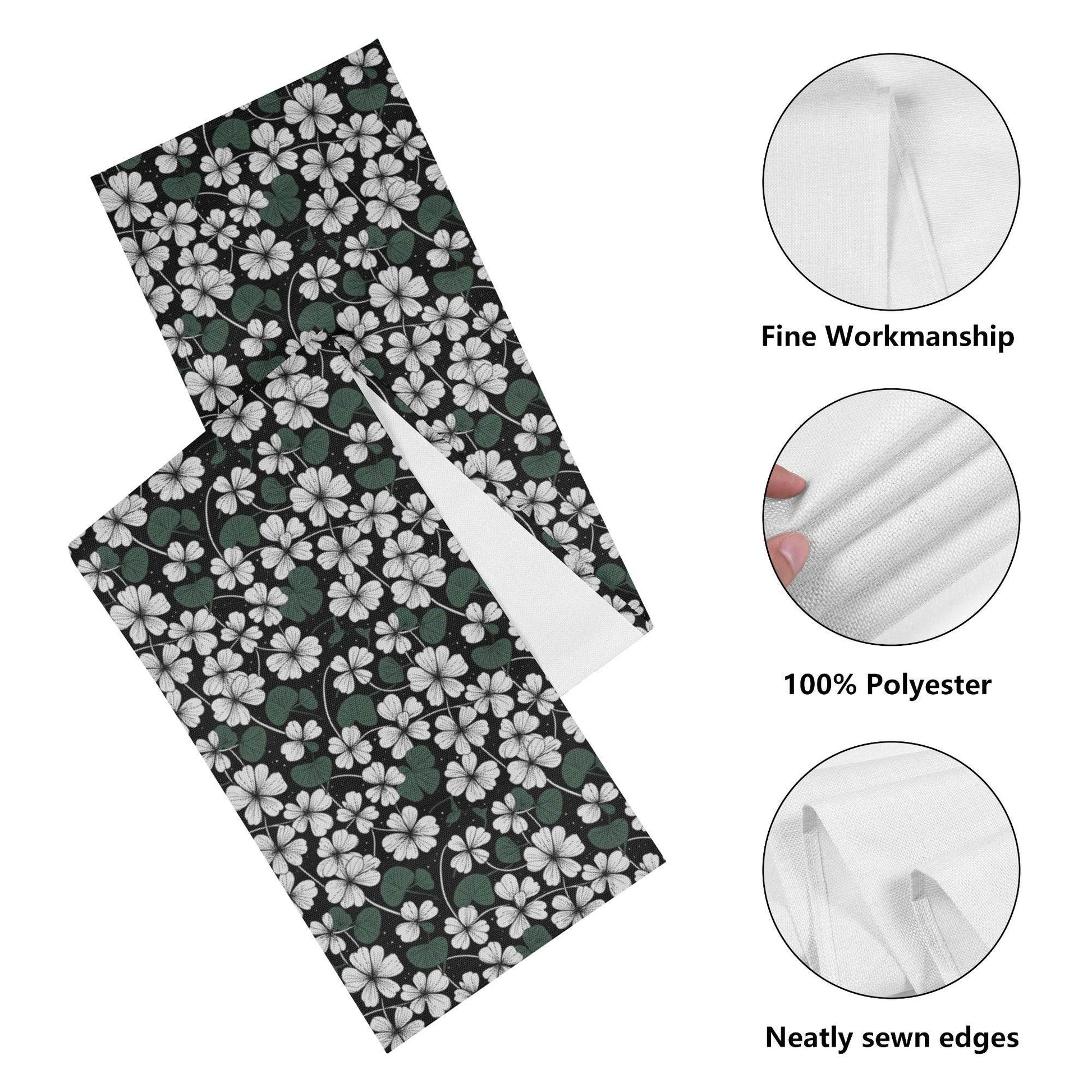 White Clover Polyester Table Runner - DeRose Seasonal