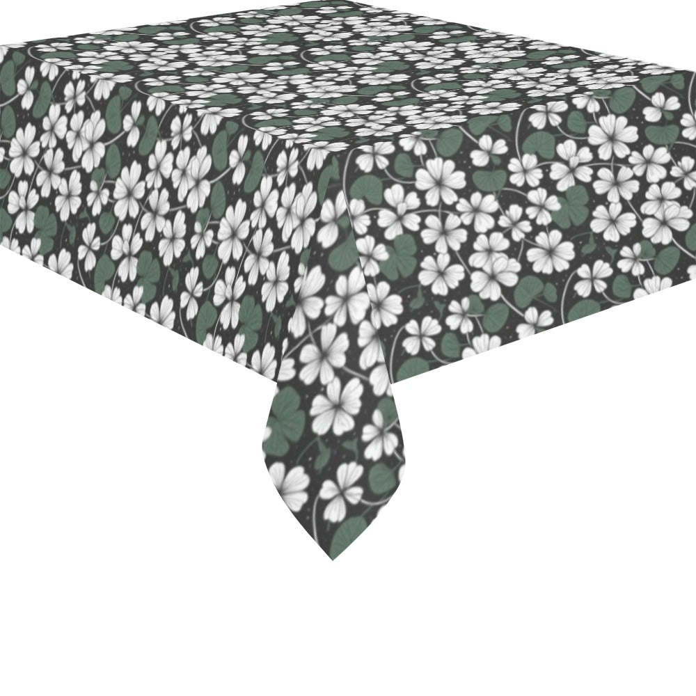 White Clover Polyester Tablecloth Polyester Tablecloth 70"x 52" DeRose Seasonal
