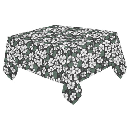 White Clover Polyester Tablecloth Polyester Tablecloth 70"x 52" DeRose Seasonal