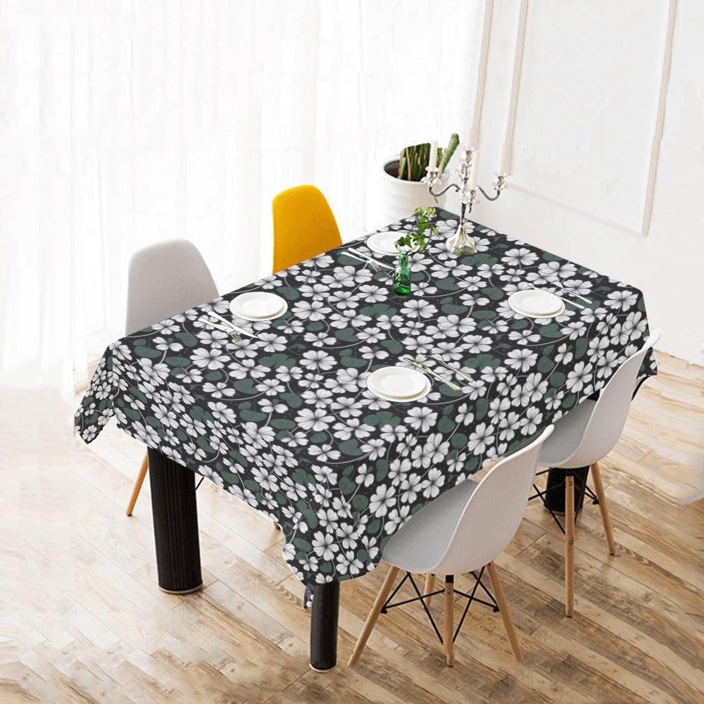 White Clover Polyester Tablecloth Polyester Tablecloth 70"x 52" DeRose Seasonal