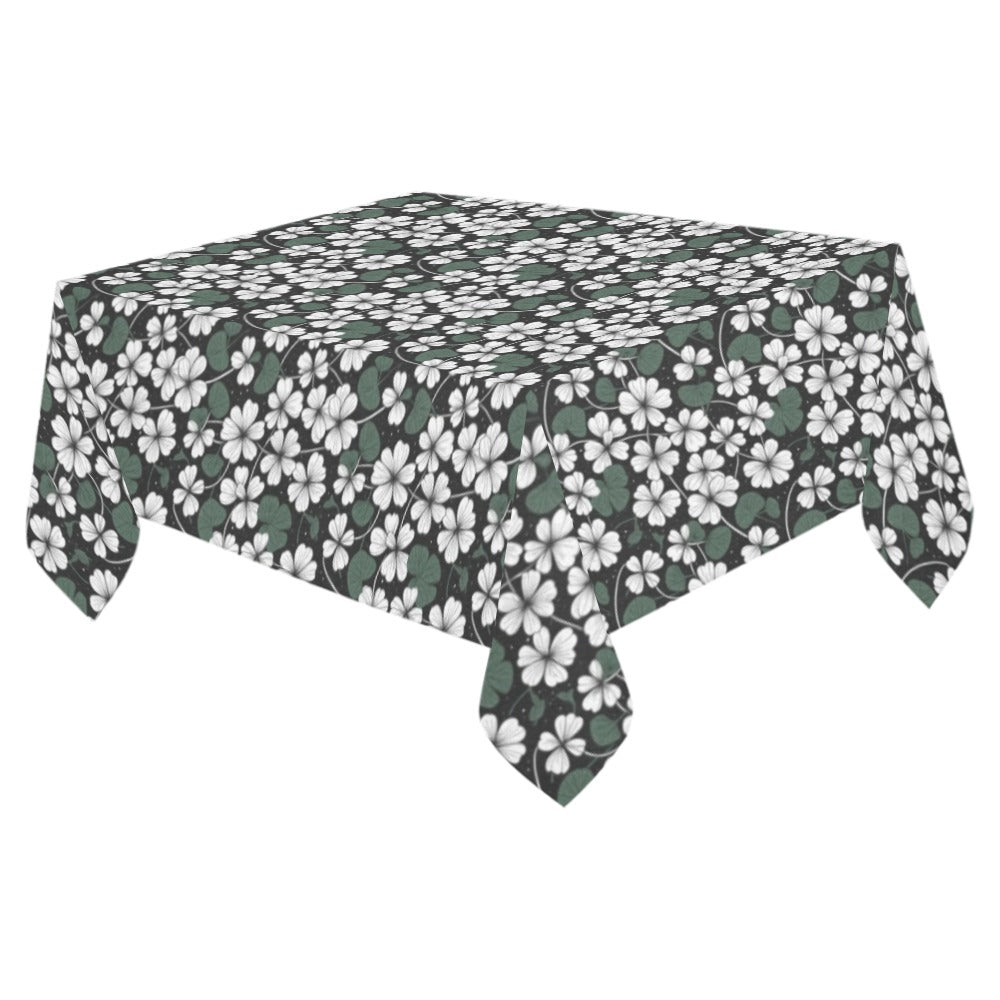 White Clover Polyester Tablecloth Polyester Tablecloth 70"x 52" DeRose Seasonal