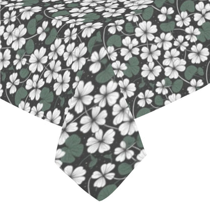 White Clover Polyester Tablecloth Polyester Tablecloth 70"x 52" DeRose Seasonal