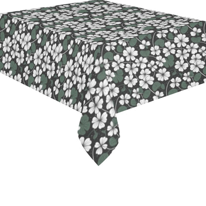 White Clover Polyester Tablecloth Polyester Tablecloth 70"x 52" DeRose Seasonal